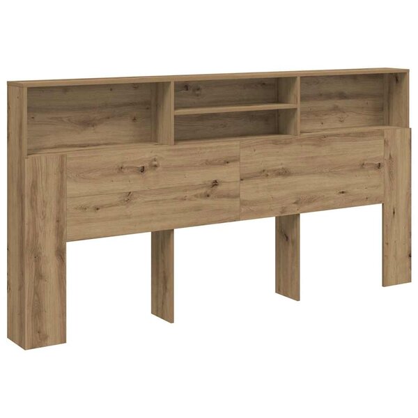 vidaXL Armoire de tête de lit chêne artisanal 200x19x103 5 cm