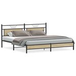 vidaXL Cadre de lit en métal sans matelas chêne sonoma 193x201 cm