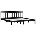 vidaXL Cadre de lit sans matelas noir bois massif 200x200 cm
