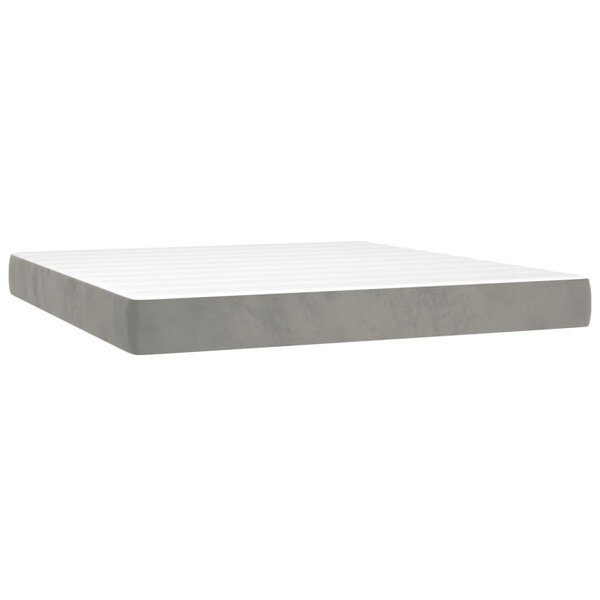 vidaXL Matelas de lit à ressorts ensachés fermeté moyenne Gris clair 160x200x20 cm