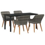 vidaXL Ensemble de salle à manger pour jardin 5 pc Gris polyrotin