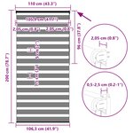 vidaXL Store zèbre gris clair largeur du tissu 105 9 cm polyester