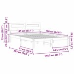 vidaXL Cadre de lit Blanc 135 x 190 cm Bois massif en pin