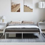 vidaXL Cadre de lit métal sans matelas blanc 150x200 cm