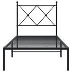 vidaXL Cadre de lit métal sans matelas avec tête de lit noir 80x200 cm
