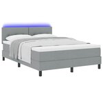 vidaXL Lit à ressorts avec matelas Gris clair 140 x 200 cm tissu