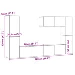 vidaXL Meubles TV muraux 7 Pièces vieux bois bois d'ingénierie
