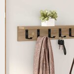 vidaXL Porte-manteau mural chêne artisanal 100 x 10.5 x 10.5 cm