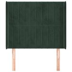 vidaXL Tête de lit avec oreilles Vert foncé 103x16x118/128 cm Velours