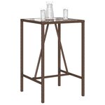 vidaXL Table de bar d’extérieur marron 70x70x110 cm résine tressée