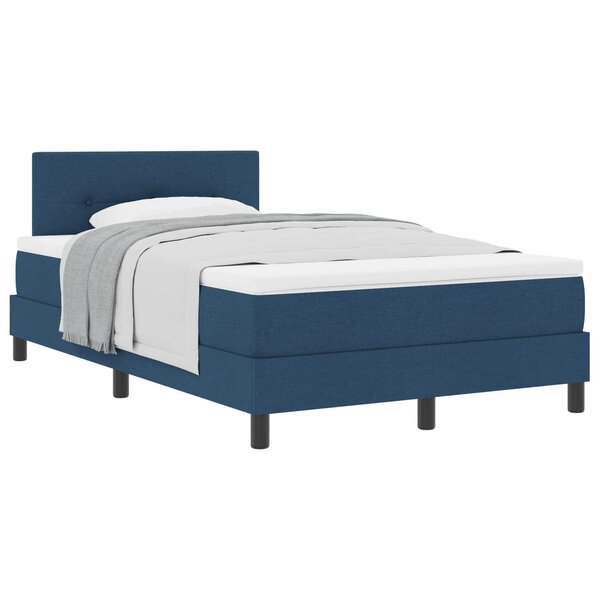 vidaXL Lit à ressorts avec matelas Bleu 120 x 200 cm tissu