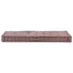 vidaXL Coussins de plancher de palette 2 Pièces Coton Taupe