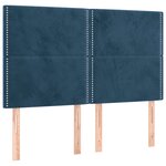 vidaXL Cadre de lit avec tête de lit Bleu foncé 140x200 cm Velours