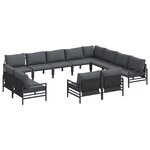 vidaXL Ensemble de canapé de jardin 12 Pièces Anthracite Acier