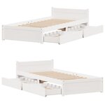 vidaXL Cadre de lit sans matelas blanc 90x190 cm bois de pin massif