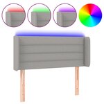 vidaXL Tête de lit à LED Gris clair 93x16x78/88 cm Tissu