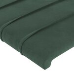 vidaXL Tête de lit à LED Vert foncé 103x16x118/128 cm Velours