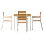 vidaXL EnsembledeRepasdeJardin 5 Pièces Marron AcaciaMassif