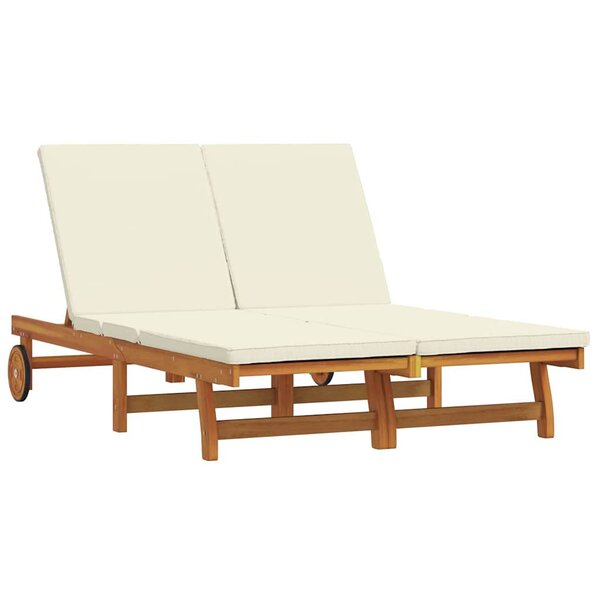 vidaXL Transat 2-personne Marron 125 x 200 x 84cm Bois d'acacia massif