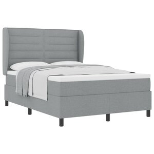 vidaXL Lit à ressorts avec matelas Gris clair 140 x 200 cm tissu