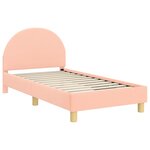 vidaXL Cadre de lit pour enfants avec tête de lit Rose 80 x 160 cm