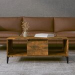 vidaXL Table basse Chêne fumé 90x50x36 5 cm Bois d'ingénierie