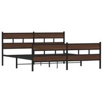 vidaXL Cadre de lit en métal sans matelas chêne marron 200x200 cm
