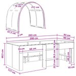 vidaXL Lit Haut pour Enfants avec Tunnel Blanc et bleu clair