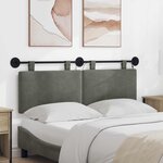 vidaXL Tête de lit suspendue Gris clair Tissu en velours côtelé