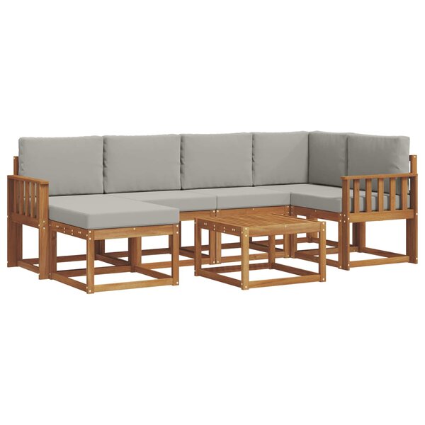 vidaXL Ensemble de canapés d'extérieur 7 pc Gris Naturel et Clair