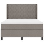 vidaXL Lit à ressorts avec matelas Taupe 140 x 190 cm tissu