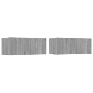 vidaXL Meubles TV 2 Pièces sonoma gris 80x30x30 cm bois d'ingénierie