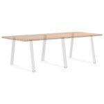 vidaXL Pieds de table à manger en forme de V  3 pièces  blanc  100 x (72-73 3) cm  acier