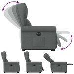 vidaXL Fauteuil inclinable électrique gris foncé tissu