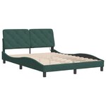 vidaXL Cadre de lit avec LED sans matelas vert foncé 140x190 cm velours