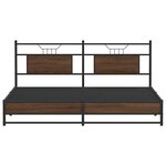 vidaXL Cadre de lit en métal sans matelas chêne marron 183x213 cm