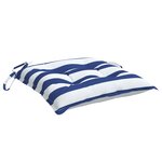 vidaXL Coussins de chaise lot de 6 rayures bleues blanches 50x50x7 cm