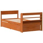 vidaXL Cadre de lit sans matelas cire marron 75x190 cm bois pin massif