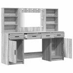 vidaXL Ensemble de Coiffeuse 3 Pièces Sonoma gris 78.5 x 41 x 135 cm