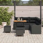 vidaXL Ensemble de canapé de jardin 8 Pièces Noir polyrotin