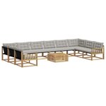 vidaXL Ensemble de canapés d'extérieur 11 Pièces Blanc et gris clair