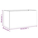 vidaXL Jardinière argenté 62x30x29 cm acier galvanisé