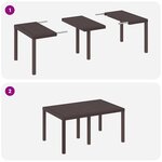 vidaXL Table de Jardin Marron 150 x 100 x 73 cm polyrotin