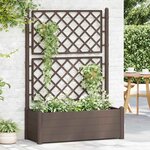 vidaXL Jardinière avec treillis 100x43x142 cm PP Moka