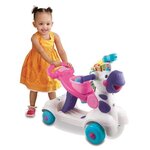 Porteur Trottinette Mon Zebre Rigolo 3 en 1 - Rose - Parlante et musicale - VTECH