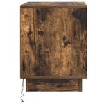 vidaXL Armoires de chevet avec lumières LED 2 Pièces Chêne fumé 44x34 5x45 cm