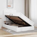 vidaXL Lit avec des lumières à LED Blanc pur 120 x 200 cm PVC