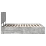 vidaXL Cadre de lit Gris béton 140 x 190 cm Bois d'ingénierie