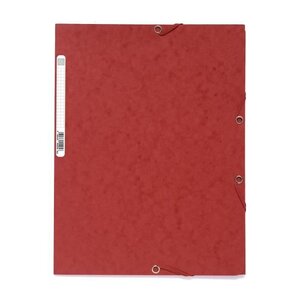 EXACOMPTA - Chemise a élastique - 3 rabats - 24 x 32 - Carte lustrée 390G - Rouge