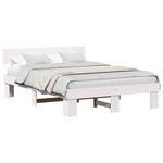 vidaXL Cadre de lit avec tête de lit Blanc 140 x 200 cm Pin massif